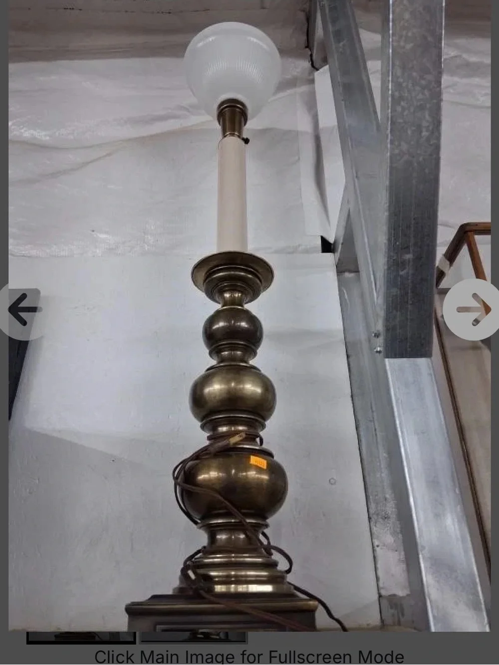 Brass-Finish Lantern Table Lamp in Cream and Brass